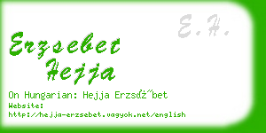 erzsebet hejja business card